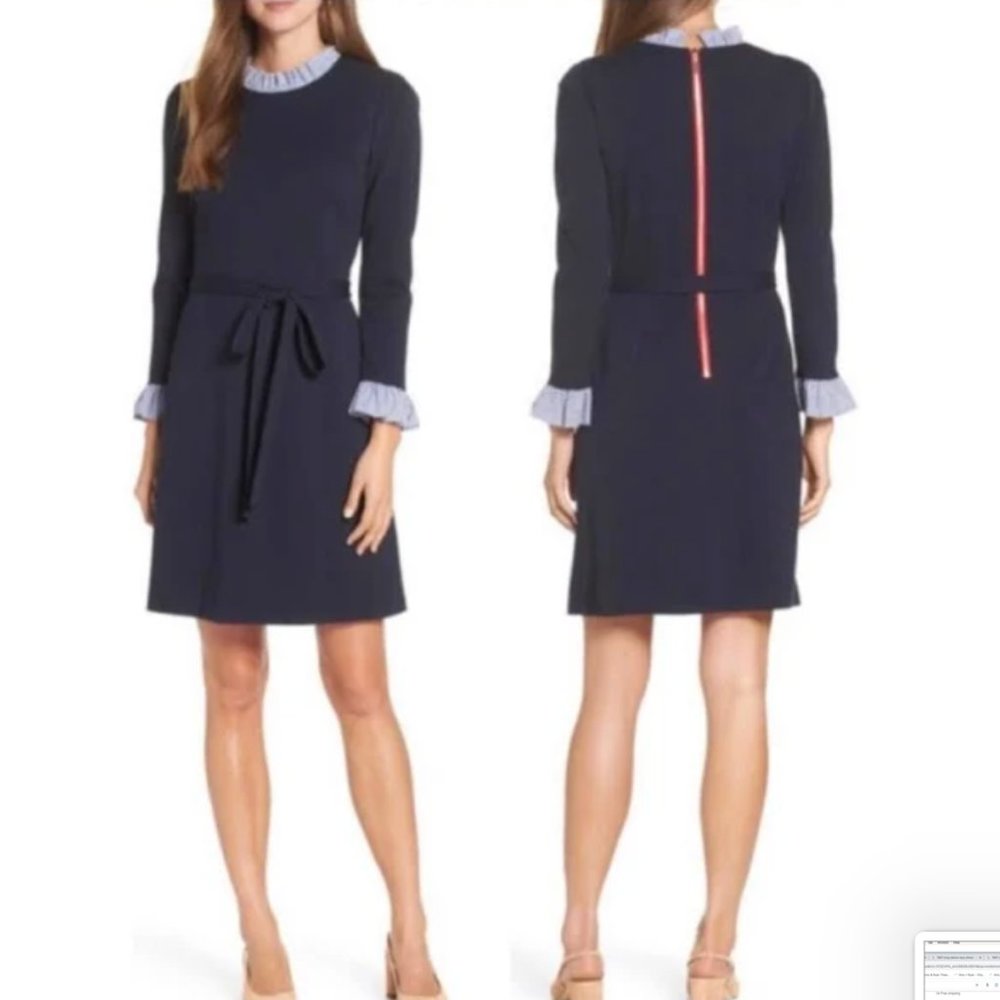 1901 Long sleeve ruffle detail Shirtdress - Size 8